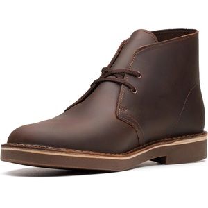 CLARKS MENS BUSHACRE 2 CHUKKA BOOT DARK BROWN